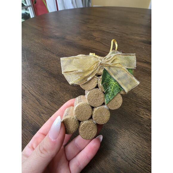Wine Cork Christmas Tree Ornament Bunch Of Grapes - Picture 12 of 16